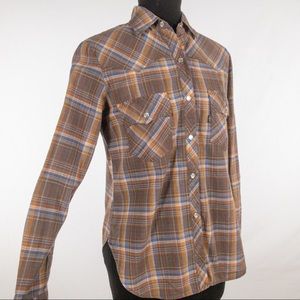 Vintage Levi's Fall Color Plaid Snap Front Western Shirt Medium